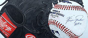 ball and glove (signed) - business card